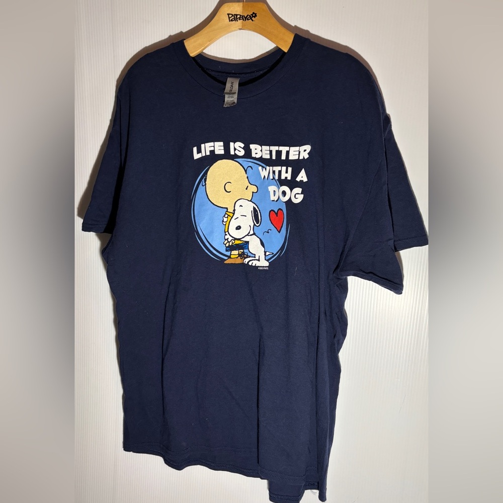 Navy Graphic T-Shirt with Snoopy Design
